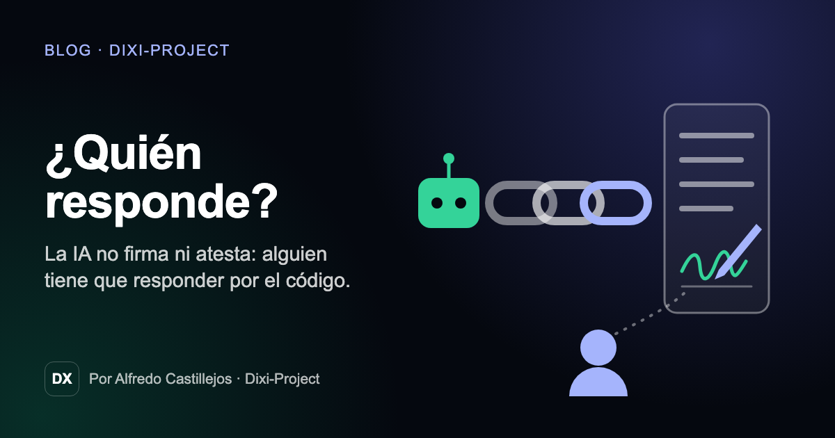 Ilustración: una cadena une a un agente con un documento que firma una persona.